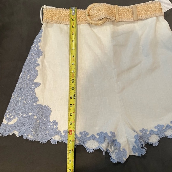 Zimmermann Raie Crochet Trim Linen Shorts SIZE AU 4 ( US 10 to 12) - Picture 7 of 12